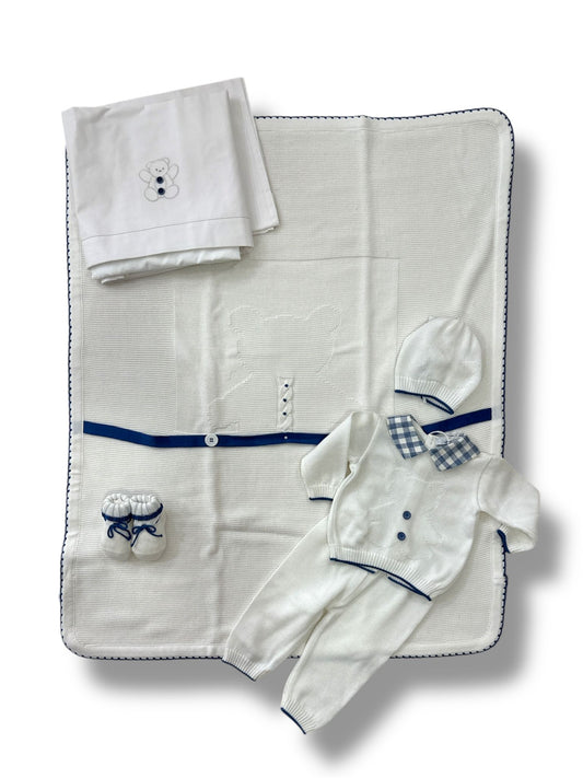 PRIMODIBEBE' - coordinato prima nascita in filo di cotone corredino est - BOY