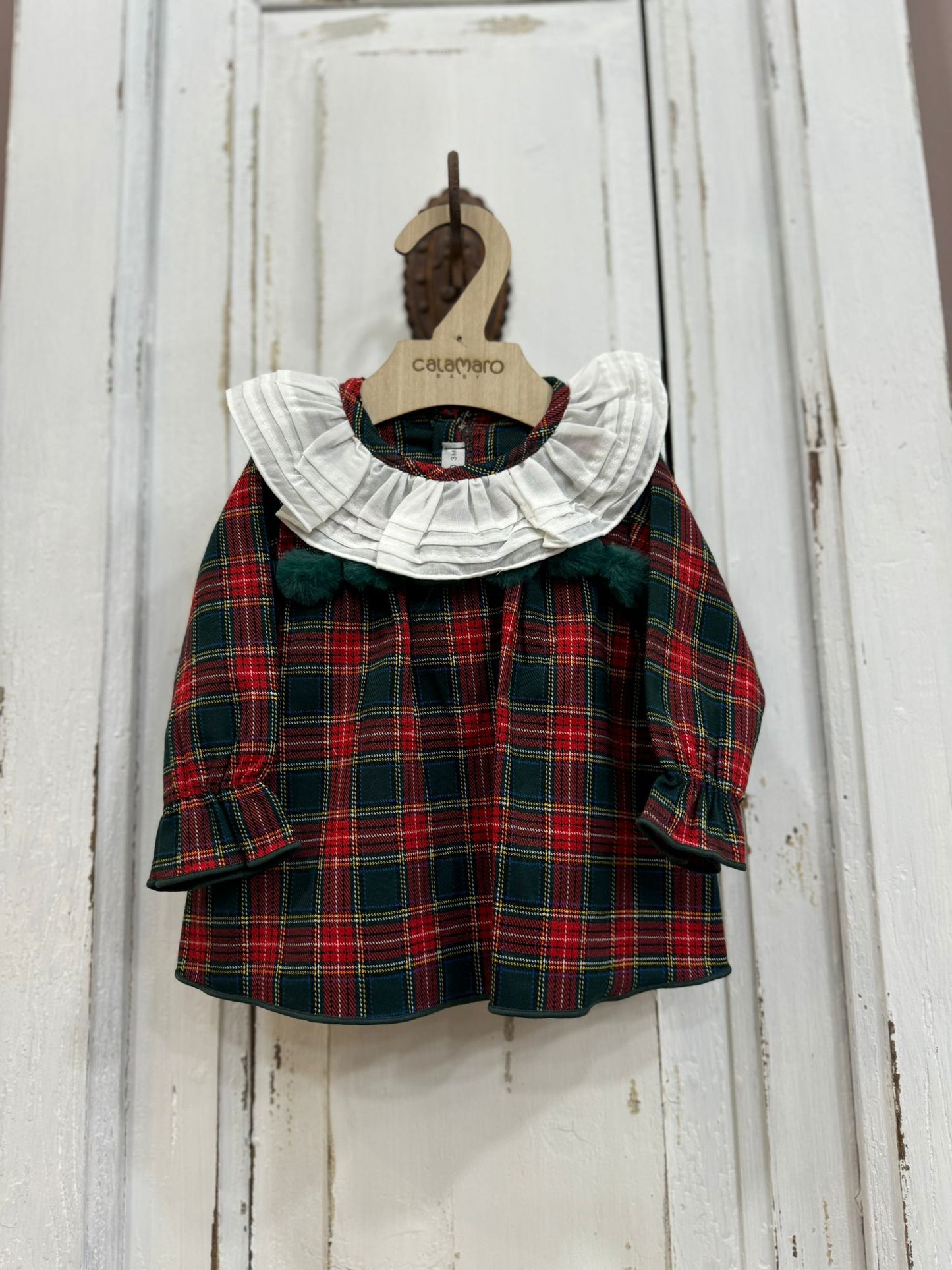 CALAMARO - completo con culotte tartan abbigliamento natale - GIRL