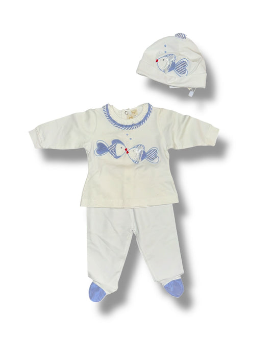 I DELFI - completino 2 pz + cuffietta corredino estivo - GIRL