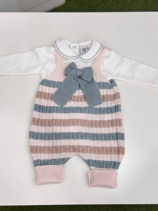 MARLU' - salopette 2 pz lana 100% (set n. 23 verde salvia) corredino invernale 25/26 - UNISEX