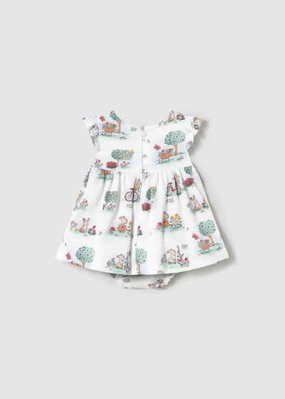 MAYORAL - vestito stampato con copripannolino fantasia verde abbigliamento est 25 b - GIRL