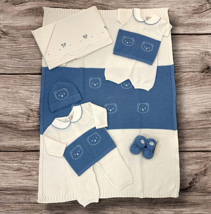 BABY LORD - completo 2pz corto + cuffietta + scarpine corredino est 25 - BOY