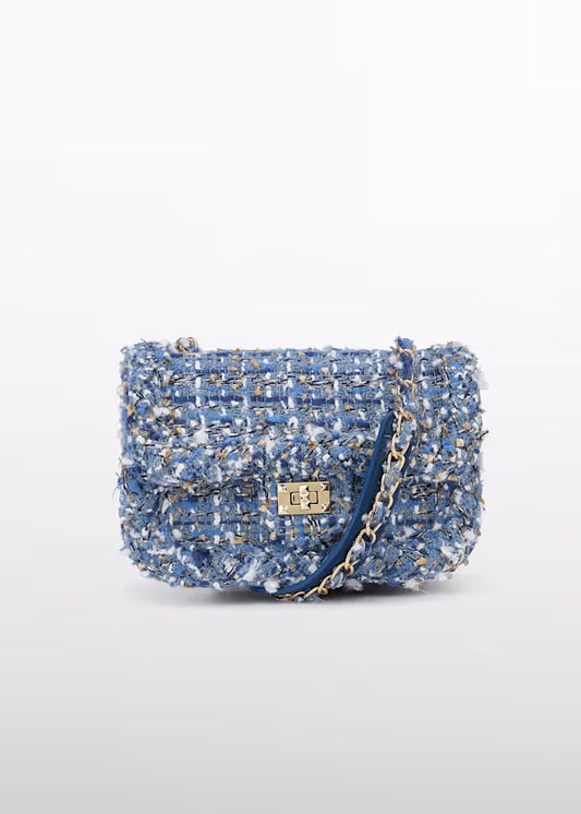 ABEL & LULA - borsa tweed azzurro accessori - GIRL