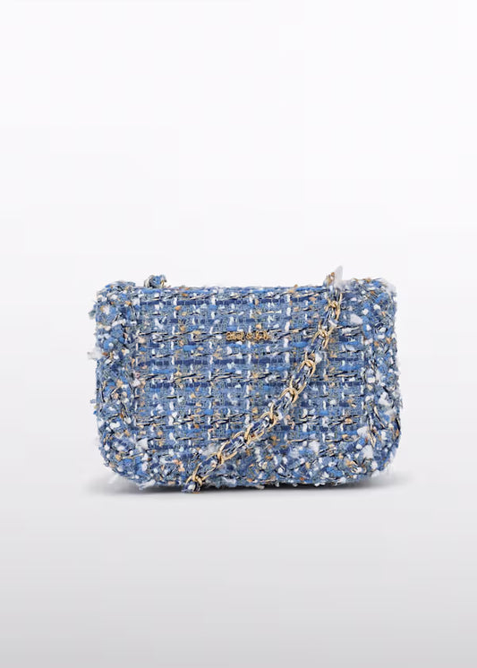 ABEL & LULA - borsa tweed azzurro accessori - GIRL