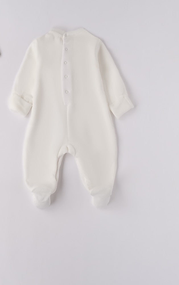 MINIBANDA - tutina ciniglia bianco/beige corredino invernale 25/26 - UNISEX