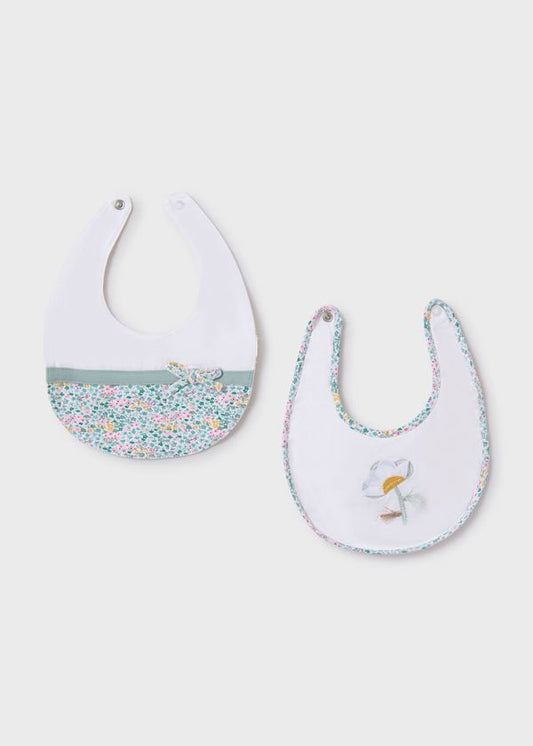 MAYORAL - set 2 bavette fantasia verde accessori corredino - GIRL