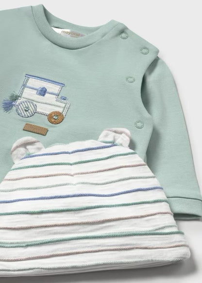 MAYORAL - completo 2pz + cuffietta orecchie cotone corredino est 25 - BOY