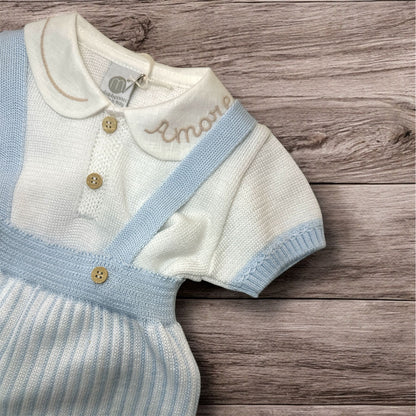 MARLU' - salopette 2pz in filo di cotone (set n.50) corredino est 25 - BOY