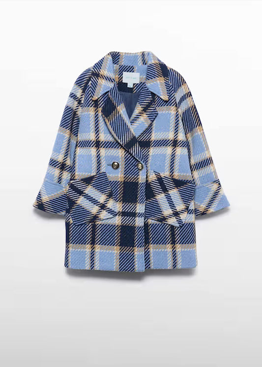 ABEL & LULA - cappotto a quadri abbigliamento invernale 25/26 j - GIRL