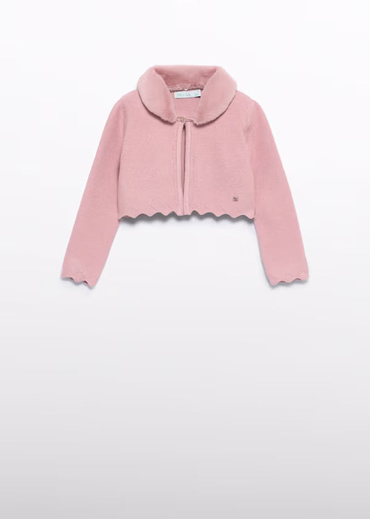 ABEL & LULA - cardigan tricot colletto pelliccia abbigliamento invernale 25/26 j - GIRL