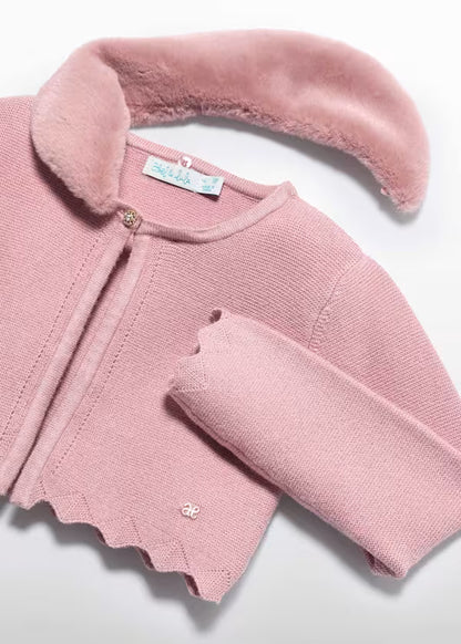 ABEL & LULA - cardigan tricot colletto pelliccia abbigliamento invernale 25/26 j - GIRL