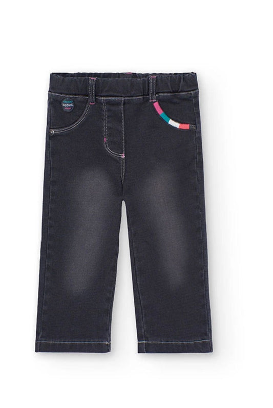 BOBOLI - pantalone denim black abbigliamento inv - GIRL