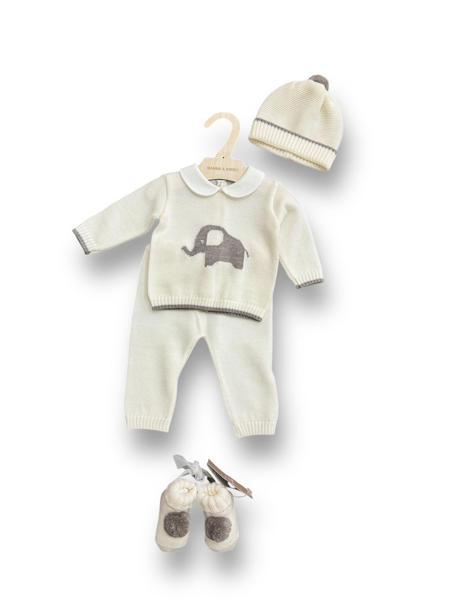 BABY LORD - completino 2 pz + cuffietta + scarpette corredino inv - BOY