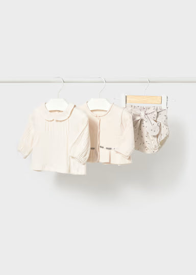 MAYORAL - completo 3 pz coulotte grigio/beige - invernale