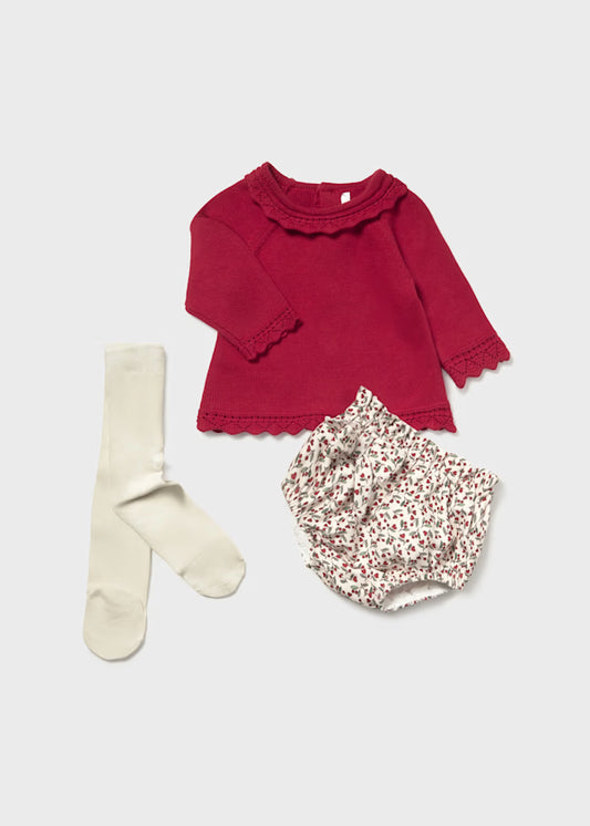 MAYORAL - completo culottina con collant rosso abbigliamento invernale 25/26 b - GIRL