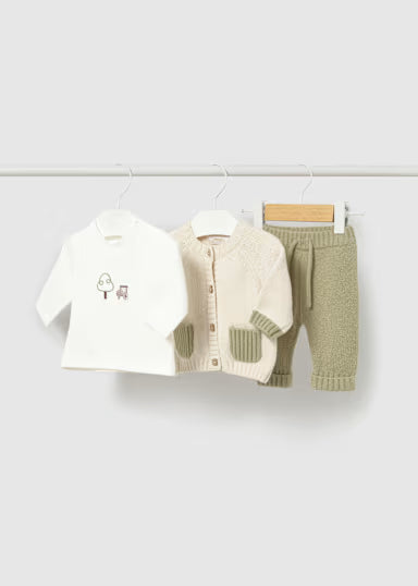 MAYORAL - completo 3 pezzi verde/beige - invernale