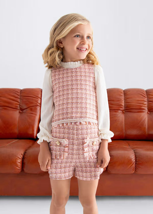 ABEL & LULA - completo bermuda tweed abbigliamento invernale 25/26 j - GIRL