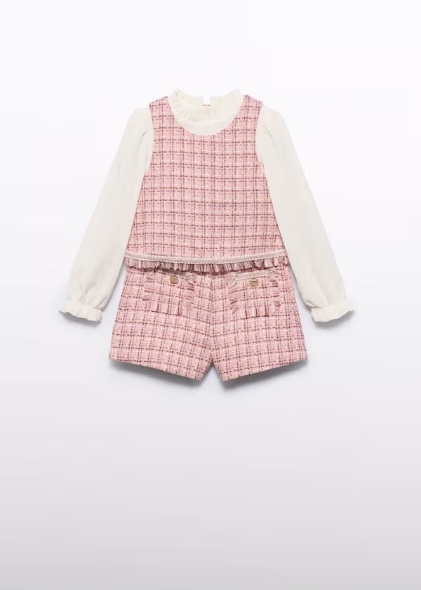 ABEL & LULA - completo bermuda tweed abbigliamento invernale 25/26 j - GIRL