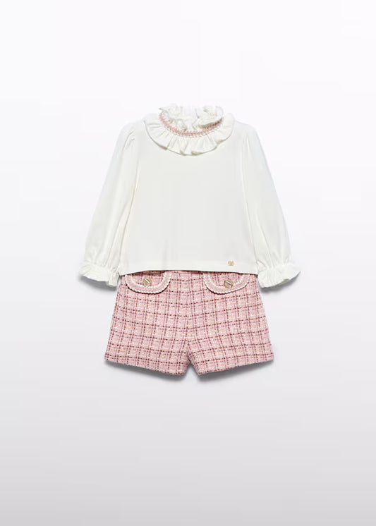 ABEL & LULA - completo bermuda tweed abbigliamento invernale 25/26 b - GIRL