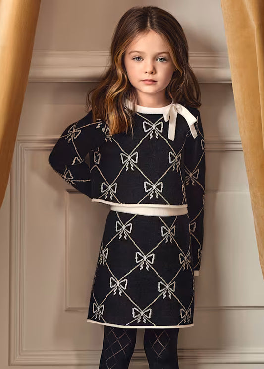 ABEL & LULA - completo in maglia fiocchi abbigliamento invernale 25/26 j - GIRL