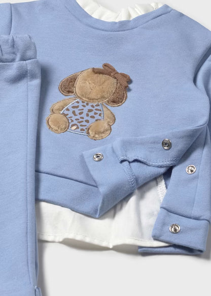 MAYORAL - completo pantalone e felpa azzurro abbigliamento invernale 25/26 b - GIRL