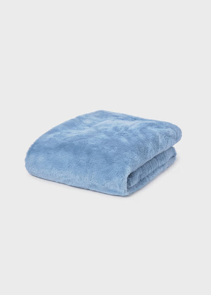 MAYORAL - coperta pelliccia pon pon azzurra corredino invernale 25/26 - UNISEX