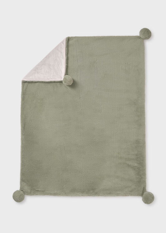 MAYORAL - coperta pelliccia pon pon verde salvia corredino invernale 25/26 - UNISEX