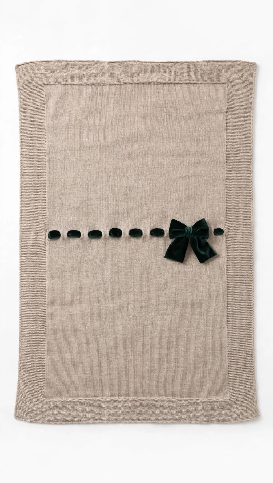 BABY LORD - coperta fiocco velluto lana 100% corda/verdone - invernale