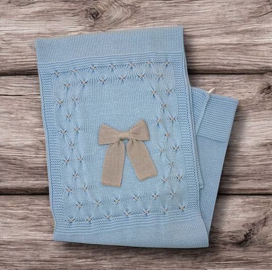 BABY LORD - coperta in filo di cotone fiocco corredino est 25 - BOY