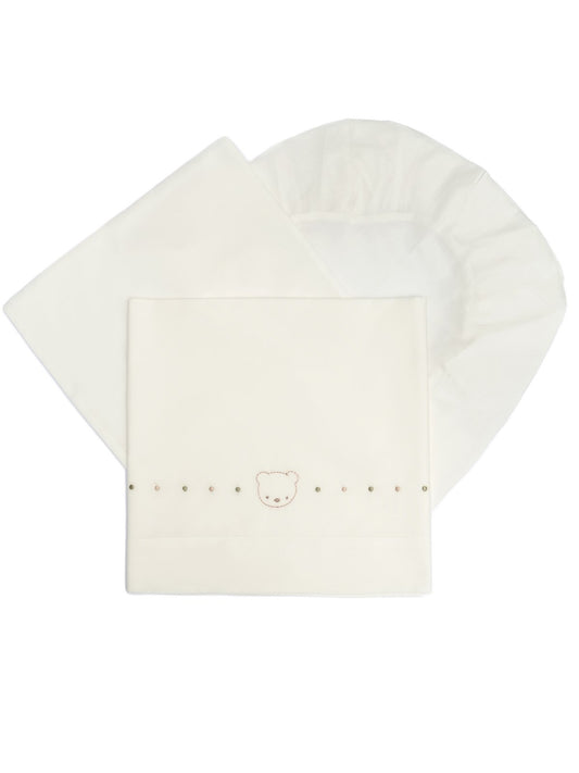 BARCELLINO - set lenzuola orsetto salvia corredino invernale - UNISEX