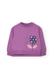 BOBOLI - felpa viola abbigliamento invernale 25/26 bj - GIRL