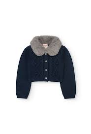 BOBOLI - giacchino con collo di pelliccia abbigliamento invernale 25/26 bj - GIRL