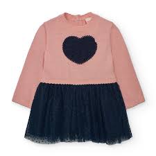BOBOLI - vestito in maglia con tulle abbigliamento invernale 25/26 bj - GIRL