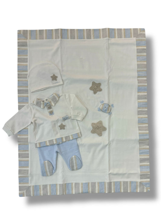 MARLU' - coordinato prima nascita cotone corredino est - BOY