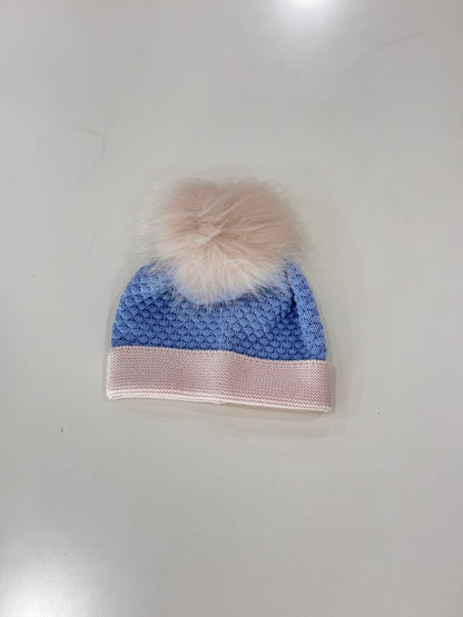 MARLU' - cuffietta 100% lana con pon pon (set. 57) corredino invernale 25/26 - BOY