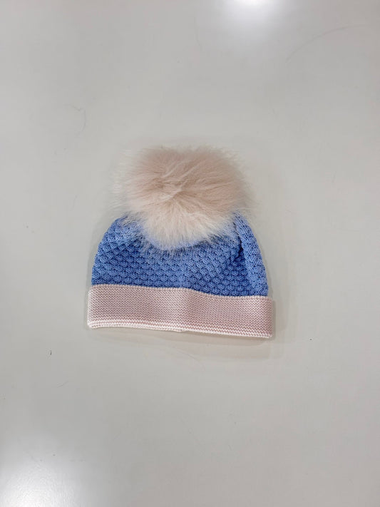 MARLU' - cuffietta 100% lana con pon pon (set. 57) corredino invernale 25/26 - BOY