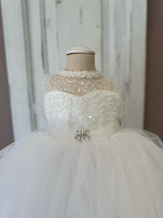 LES PETITES ENFANTES - abito cerimonia perle con fascia cerimonia est 25 b - GIRL