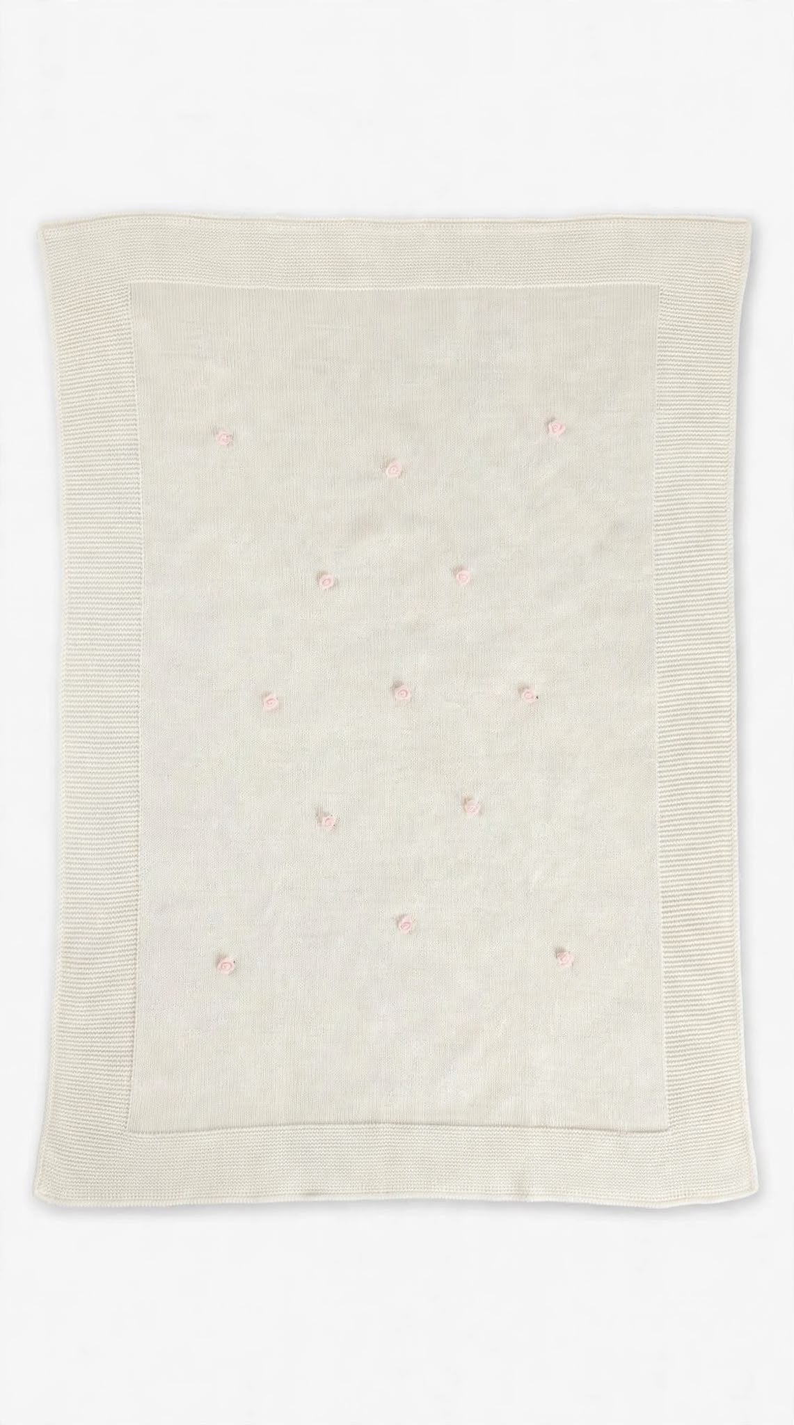 BABY LORD - coperta fior di loto lana 100% bianco/rosa - invernale