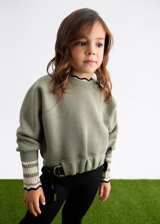 ABEL & LULA - felpa dettagli fiocchi abbigliamento invernale 25/26 j - GIRL