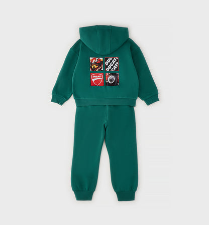 DUCATI - tuta 2pz zip e cappuccio verde - invernale