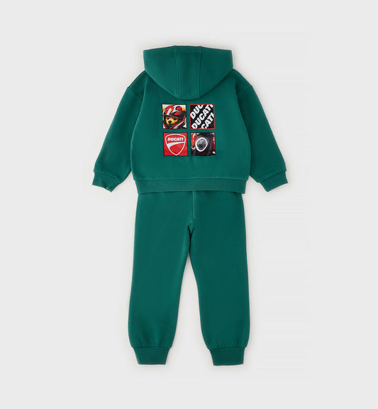 DUCATI - tuta 2pz zip e cappuccio verde - invernale