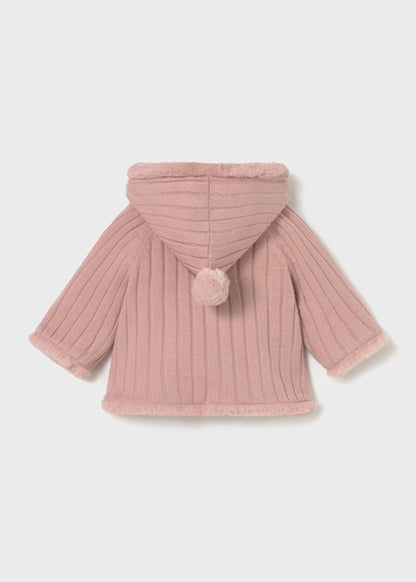 MAYORAL - giaccone morbido con pelliccia rosa antico abbigliamento invernale 25/26 b - GIRL