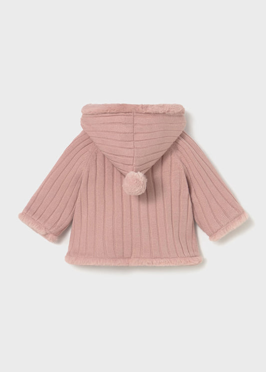 MAYORAL - giaccone morbido con pelliccia rosa antico abbigliamento invernale 25/26 b - GIRL