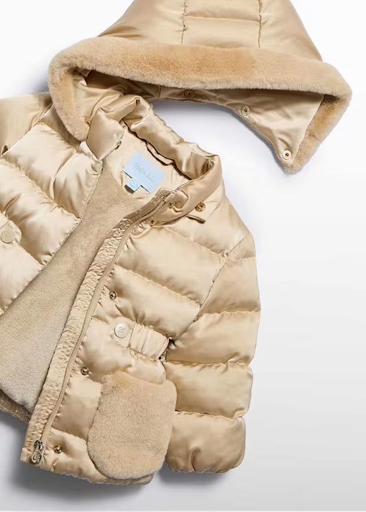ABEL & LULA - giubbotto satinato con pelliccia abbigliamento invernale 25/26 b - GIRL