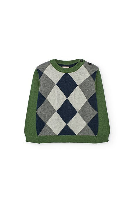 BOBOLI - maglione rombi abbigliamento invernale 25/26 bj - BOY