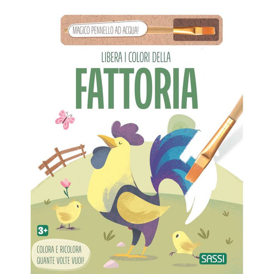 SASSI - libro da dipingere con l'acqua "libera i colori della fattoria" giocattoli - UNISEX