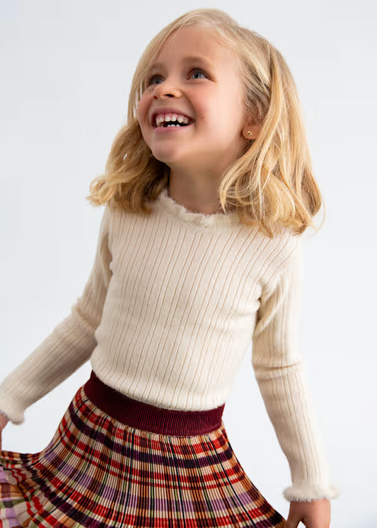 ABEL & LULA - dolcevita tricot costine lurex champagne abbigliamento invernale 25/26 j - GIRL