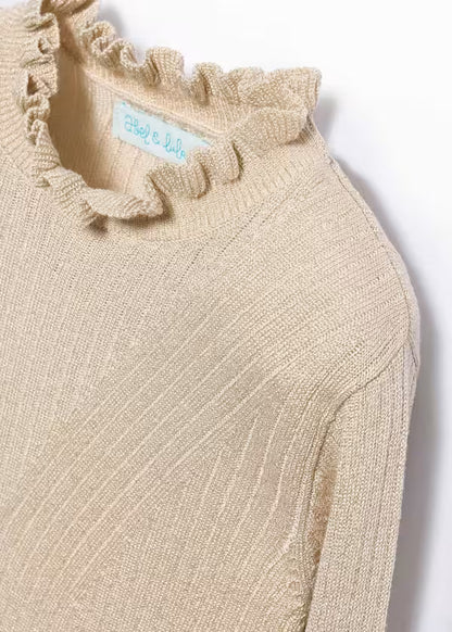 ABEL & LULA - dolcevita tricot costine lurex champagne abbigliamento invernale 25/26 j - GIRL