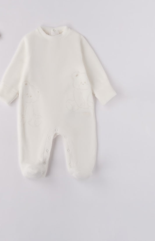 MINIBANDA - tutina ciniglia bianco/beige corredino invernale 25/26 - UNISEX