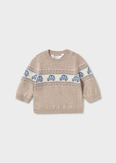 MAYORAL - maglione macchinine azzurro/beige -invernale